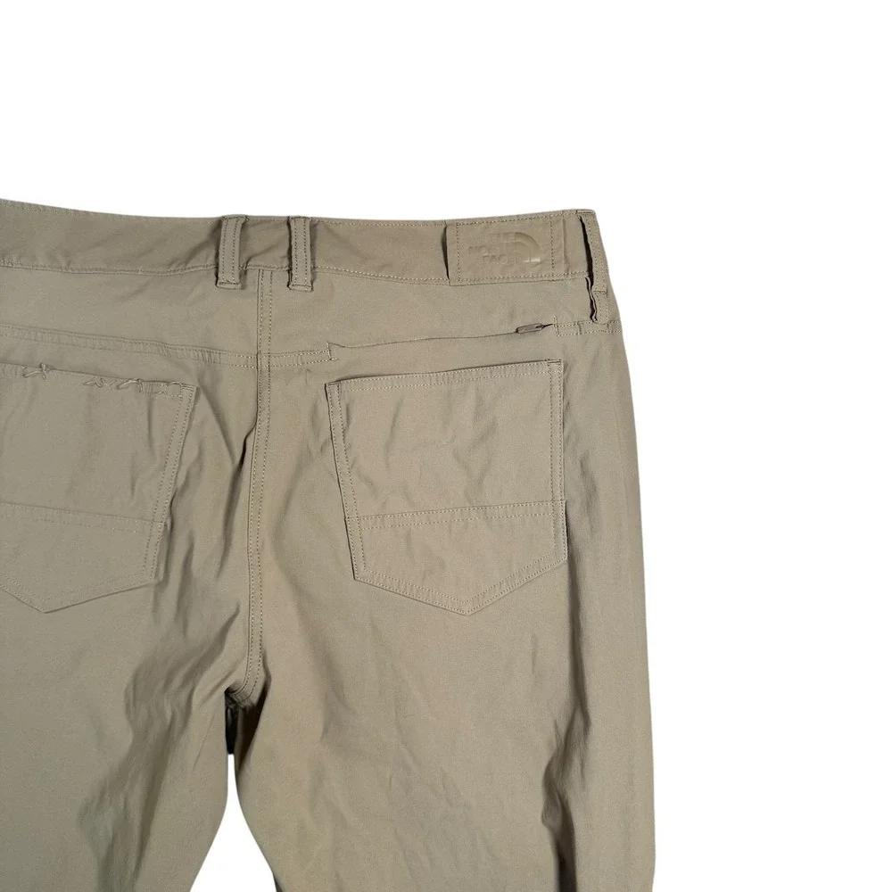 The North Face Mens Regular Fit Khaki Hiking Pants Outdoor Stretch Chino Size 36